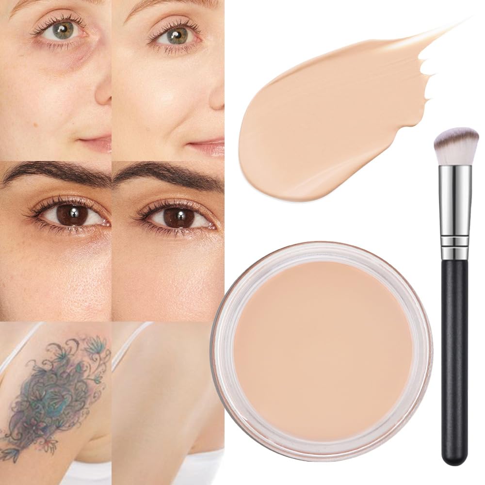 Kaely Pot Concealer conjunto alta cobertura, para ocultar sombras con acabado suave.