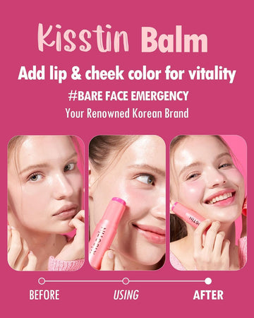 KAHI Kisstin Balm hydration-coverage close-up shows dewy texture.