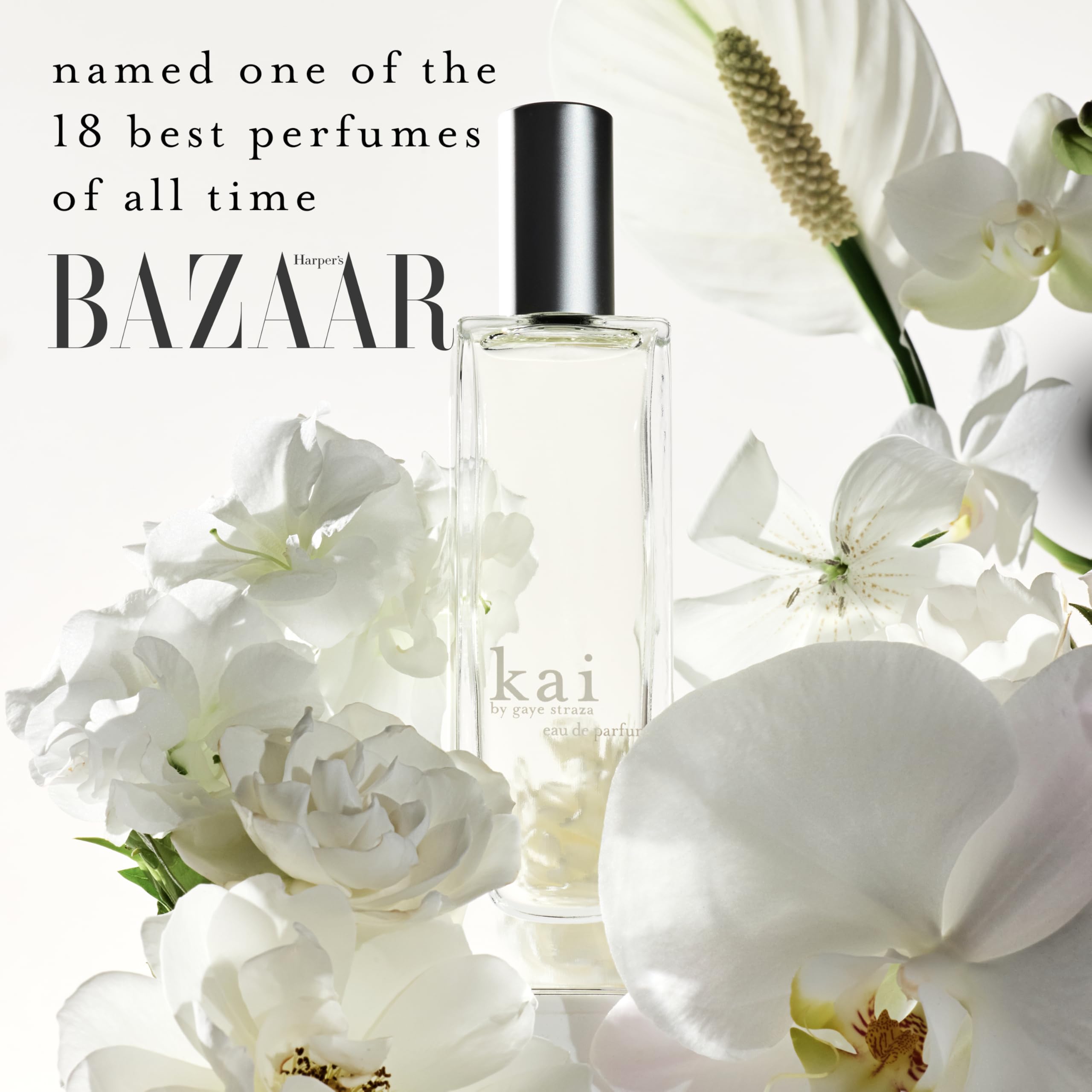 Kai eau de parfum, primer plano frasco, aroma ligero para cualquier ocasión.
