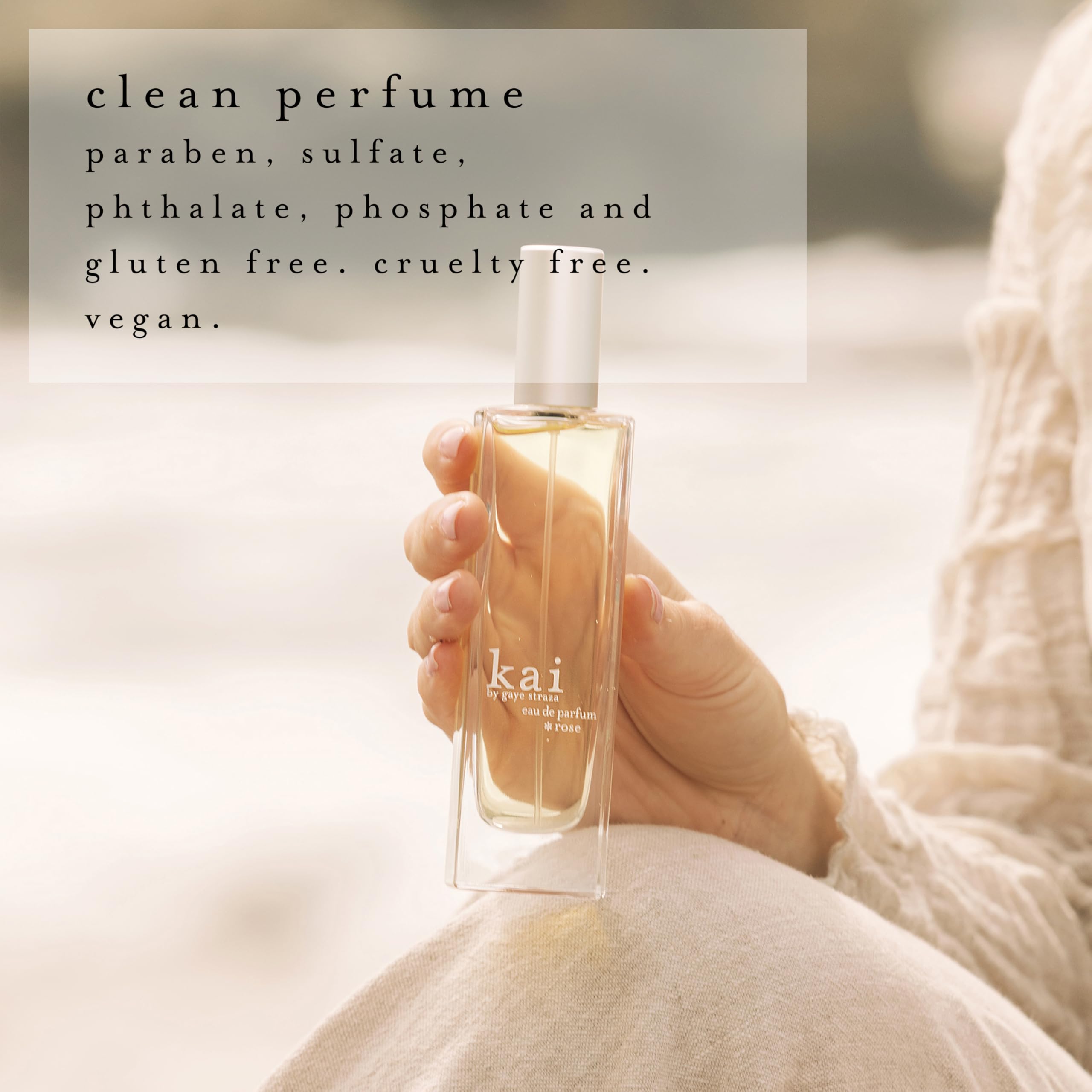 Kai eau de parfum, rosa absoluta, flor suave con duradera presencia.