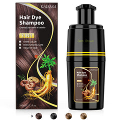 KAISASA champú-tinte 3 en 1 durante la aplicación con espuma suave para colorear canas