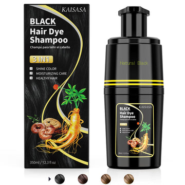 KAISASA champú tintura negro cubre canas para un color duradero.