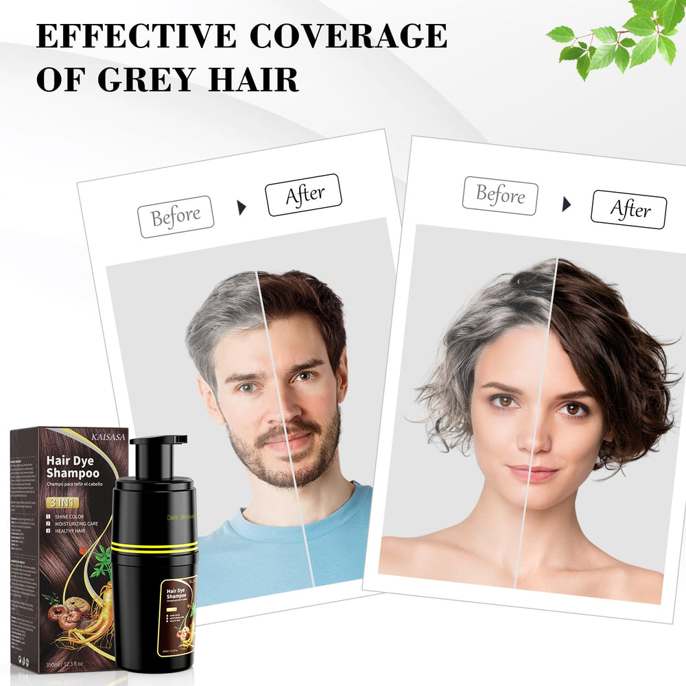 KAISASA cobertura de canas en cabello castaño oscuro para tono natural