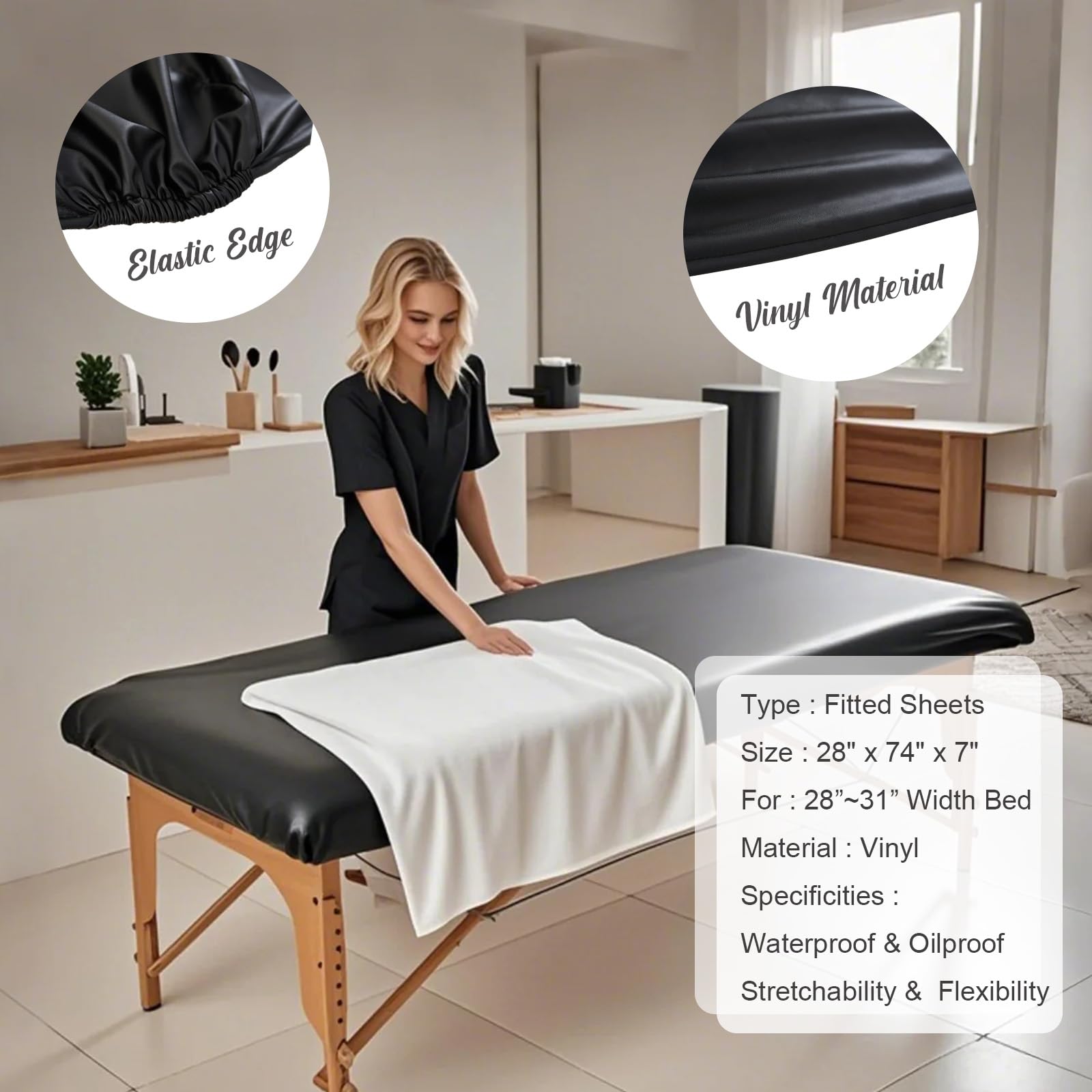 KAKU HOME cobertor de masaje impermeable a aceites protege la cama y la humedad.