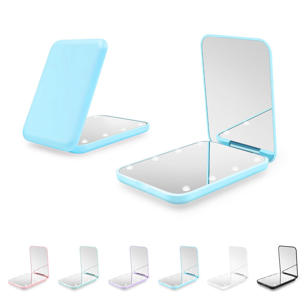 Espejo compacto Kakuje con luz LED para retoques claros en cualquier lugar