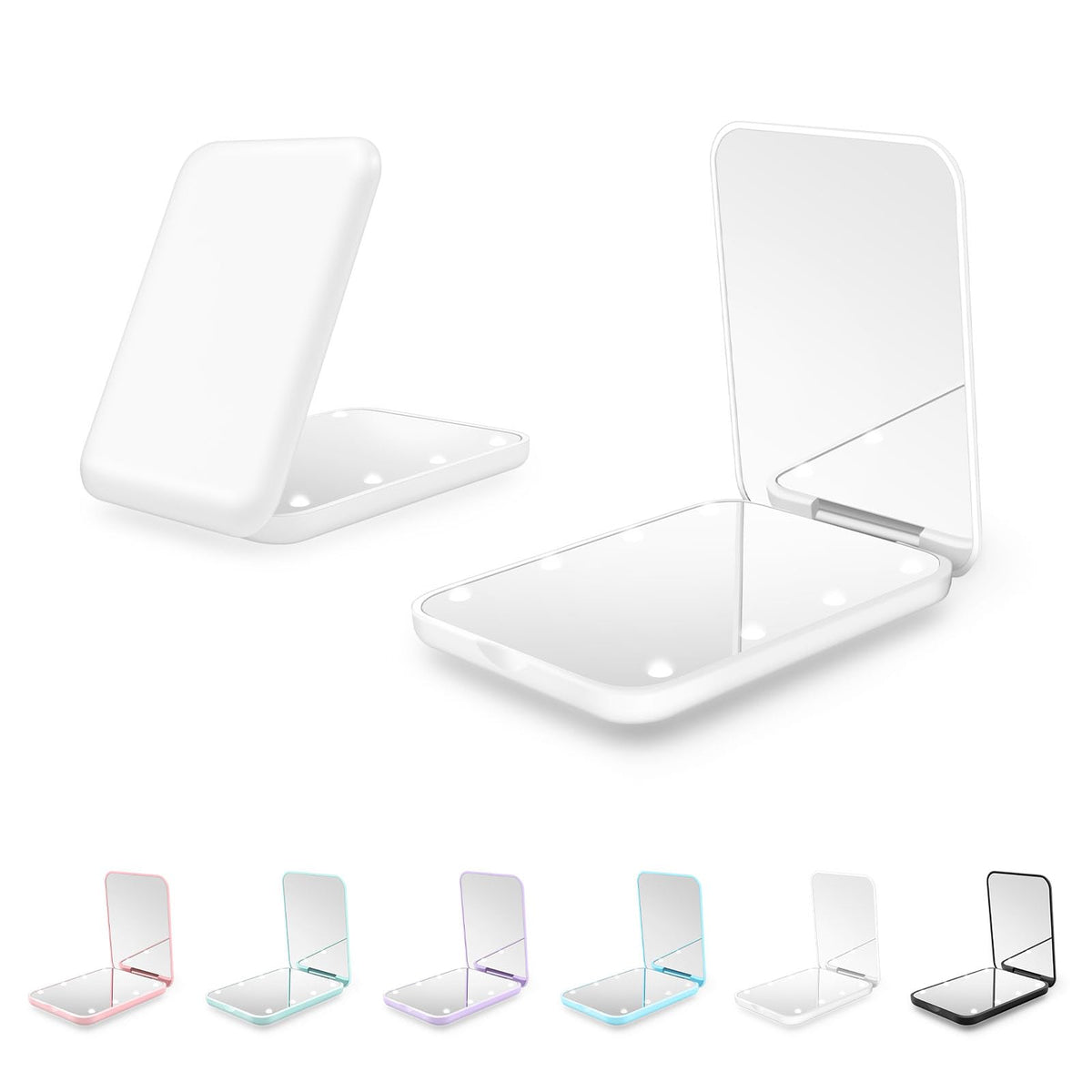 Kakuje espejo compacto con luz LED para retoques en cualquier lugar.