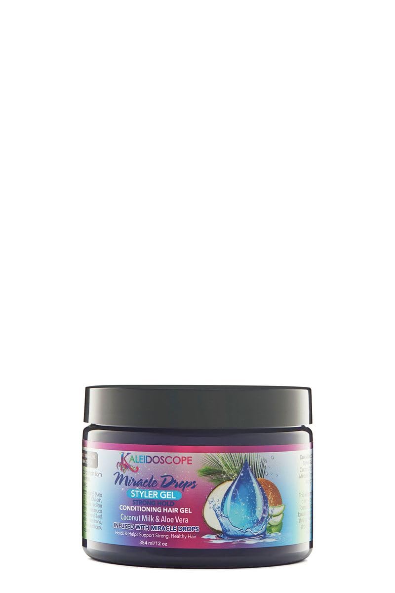 KALEIDOSCOPE MIRACLE DROPS gel fijador: botella muestra textura suave y brillo.