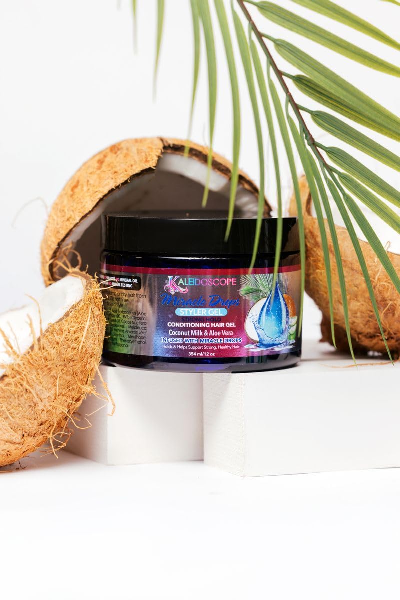 KALEIDOSCOPE MIRACLE DROPS gel fijador: textura suave y aplicación fácil en cabello húmedo.