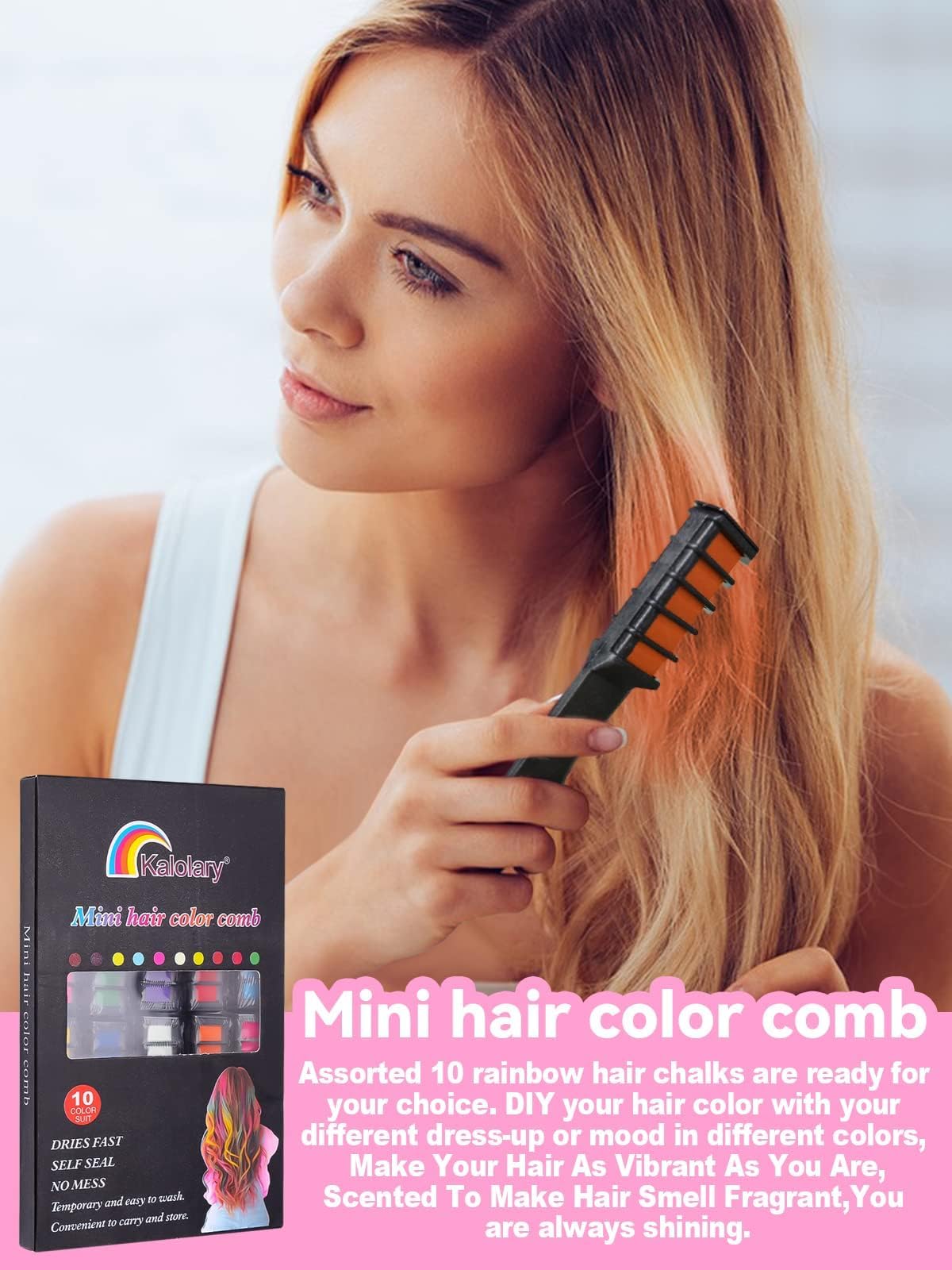 Kalolary kit de tizas para cabello, color temporal para juegos