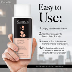 KAMEDIS Beard Wash textura suave en la barba, sensación limpia tras el lavado.