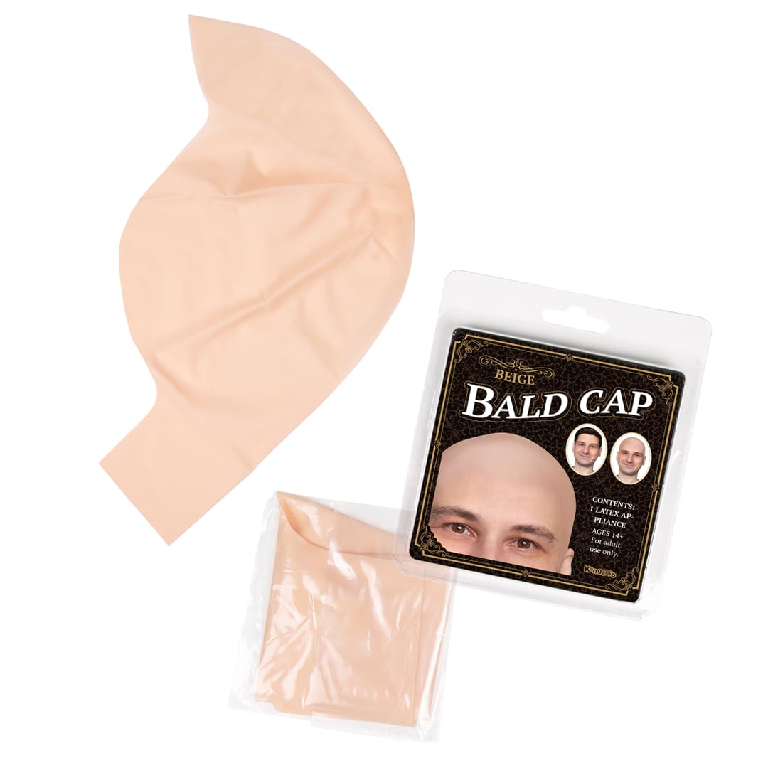 Gorro calvo Kangaroo de látex beige, uso multifuncional para cosplay y fiestas.