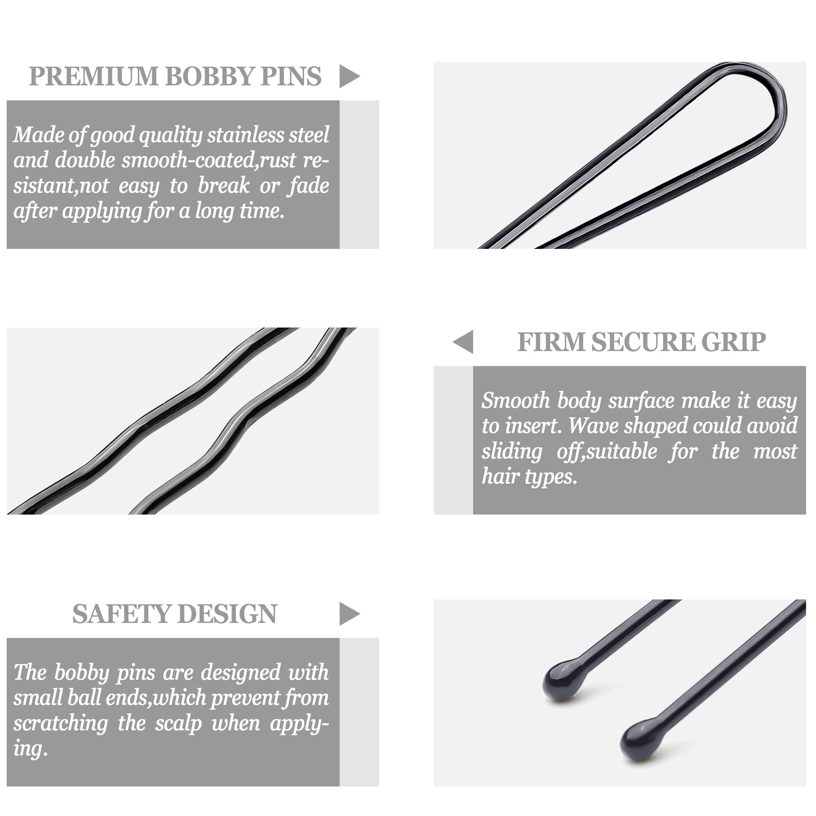 KANPRINCESS pinzas con punta de bola protegen el cabello durante peinados.