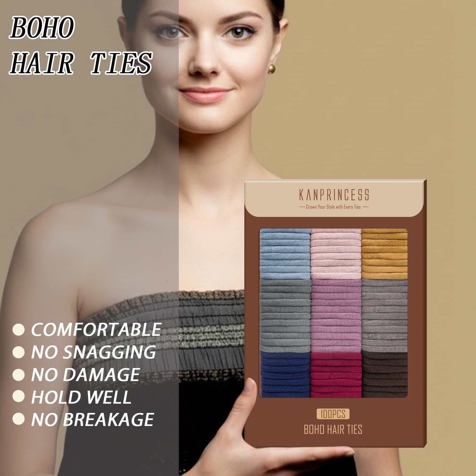 Kanprincess coletero para uso diario con agarre firme sin dañar el cabello