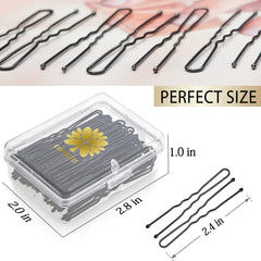 KANPRINCESS pinzas U con estuche transparente, listas para peinados rápidos y seguros.