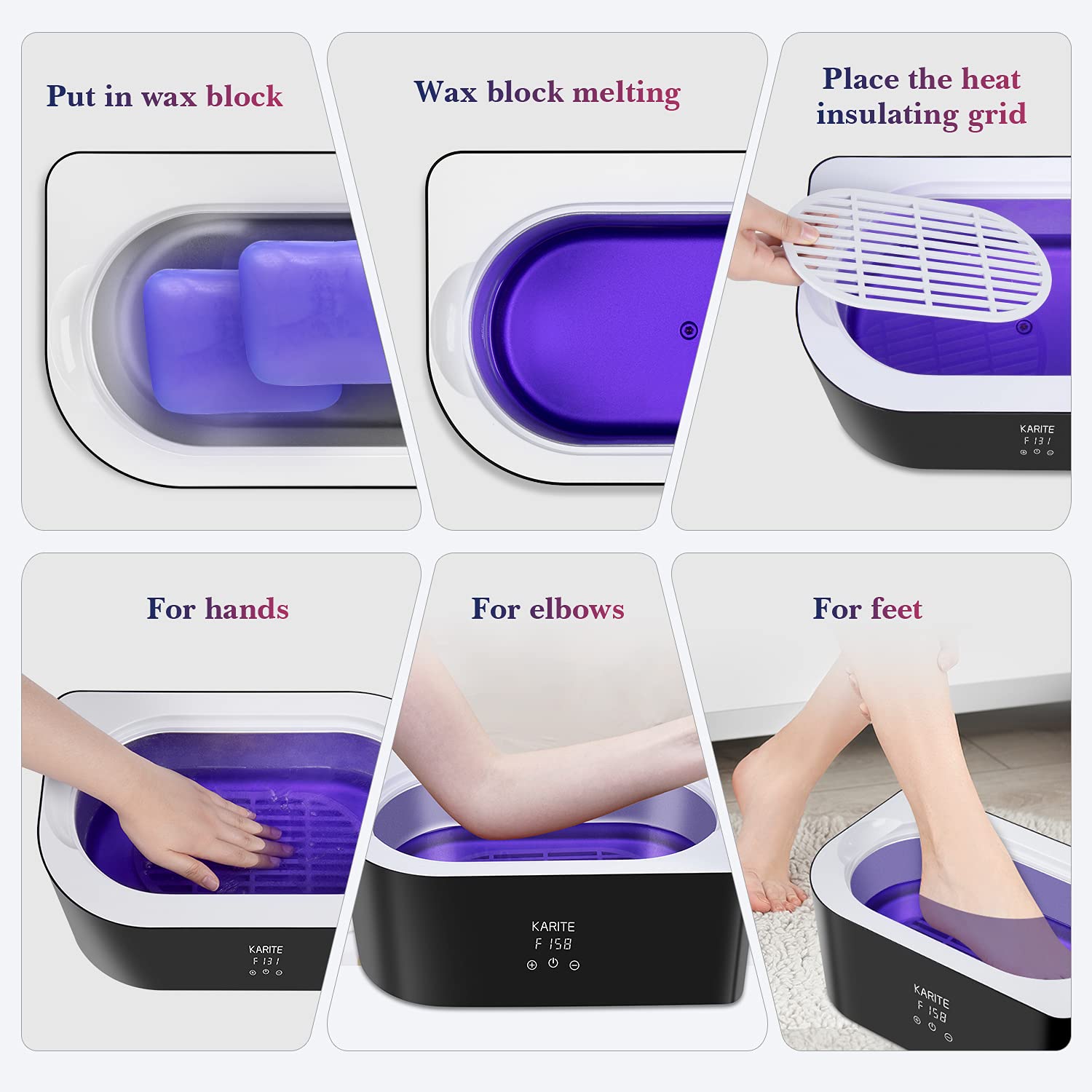 Envase de recargas para parafina Karite lavanda para uso en máquina.