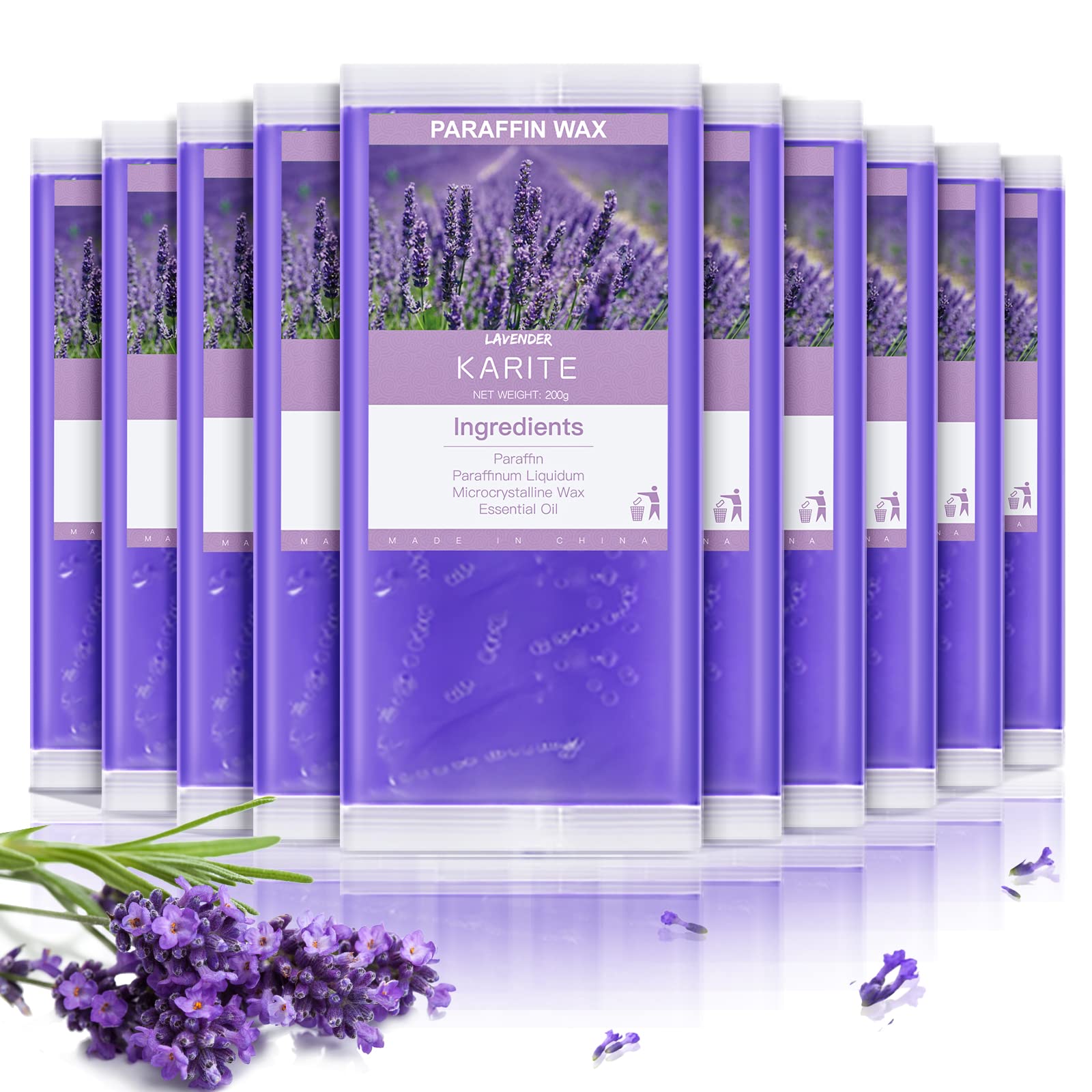 Karite recargas parafina lavanda: bloques para baño de calor que perfuman y relajan.