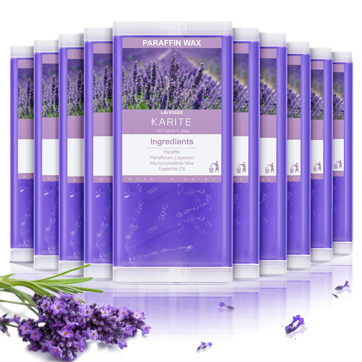 Karite recargas parafina lavanda: bloques para baño de calor que perfuman y relajan.