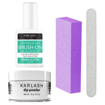 Karlash kit de reparación de uñas con acabado cristalino claro para uñas rotas.