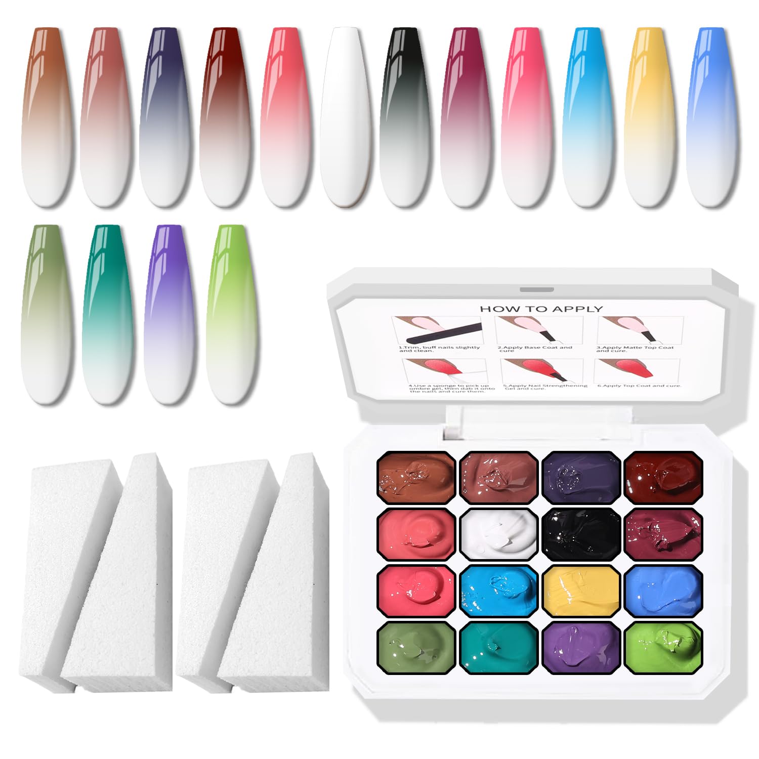 Karroy esponja para pintura ombre, facilita degradados suaves en las uñas.