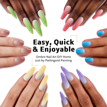 Karroy gel para uñas gradiente, colores vivos para un look de graduación.
