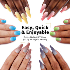 Karroy uso fácil para ombré en uñas, resultado suave y profesional.