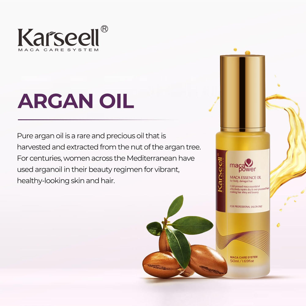 Karseell aceite de argán, hidratación profunda para cabello dañado.