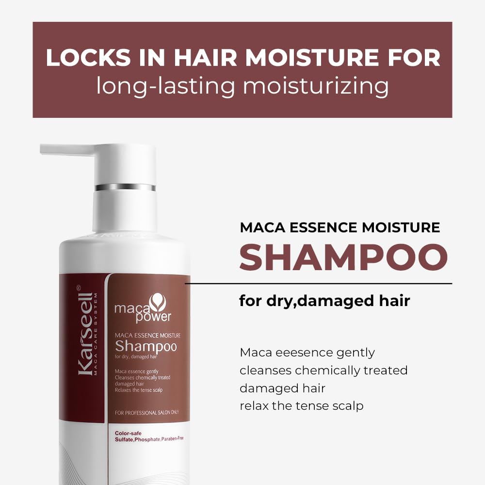 Karseell Argan Oil Shampoo ingredients icon emphasizes argan and coconut oils.