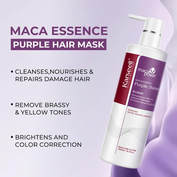 Karseell champú púrpura para cabello blanqueado resalta brillo plateado y reduce amarillamiento.