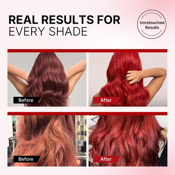 Karseell Acondicionador depositante de color, cabello rojo brillante tras uso regular.