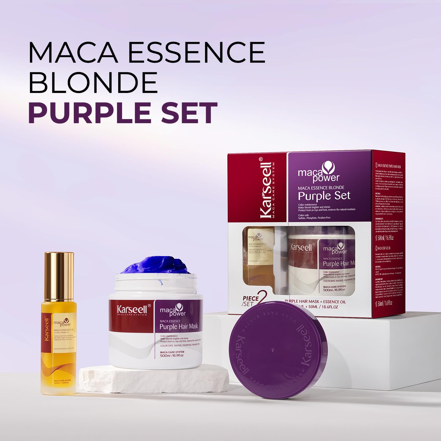 Karseell mascarilla morada, bote pequeño de 50 ml, ideal para retoques.