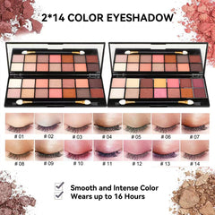 KARUIZI eyeshadow palette collection provides 14 colors for mix-and-match creativity.