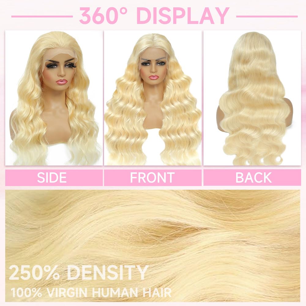 Kassamo 613, peluca rubia platino de cabello humano para cambios de look.