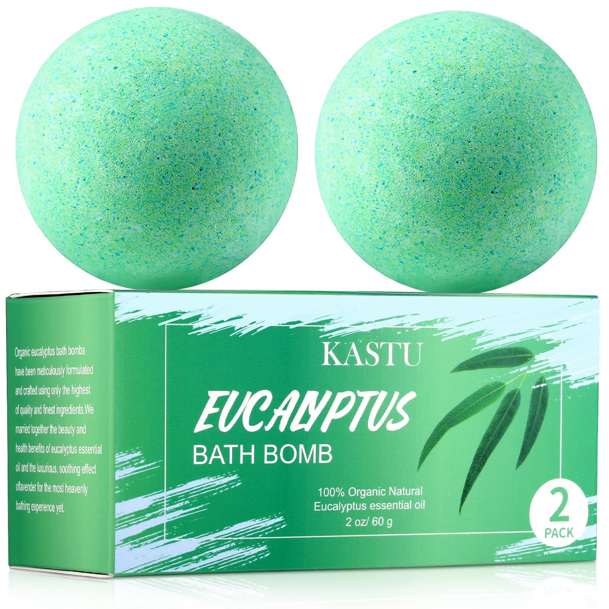 kastu bomba de baño con eucalipto, fragancia relajante para piel hidratada