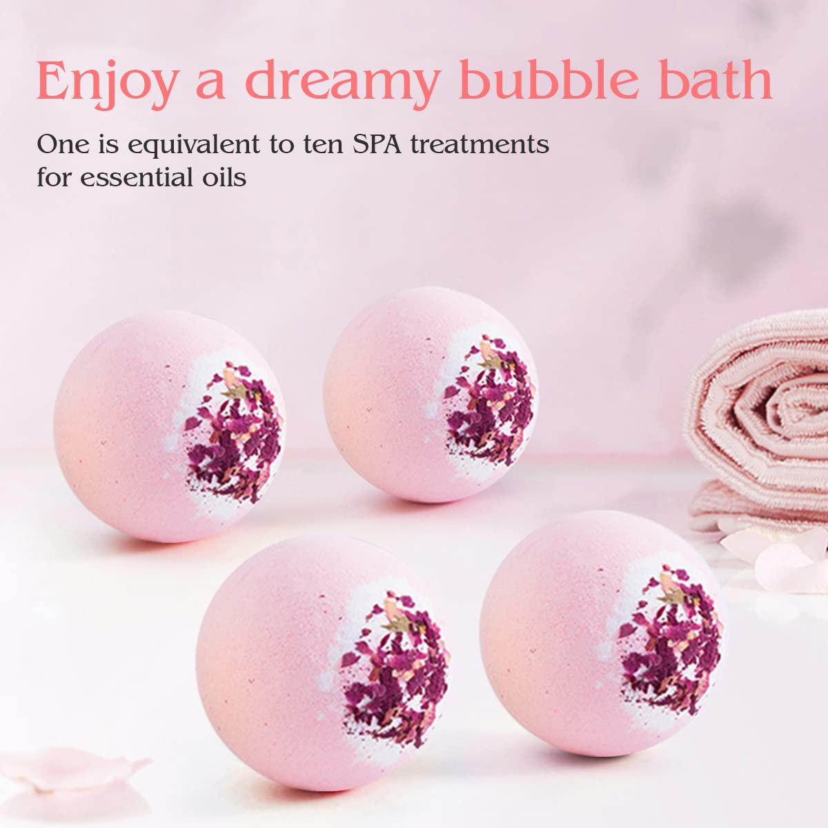 KASTU regalo 4-pack: bombas de baño elegantes para cuidado relajante