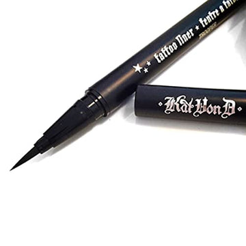 Kat Von D Tattoo Liner Trooper Black full-coverage finish creates dramatic definition.