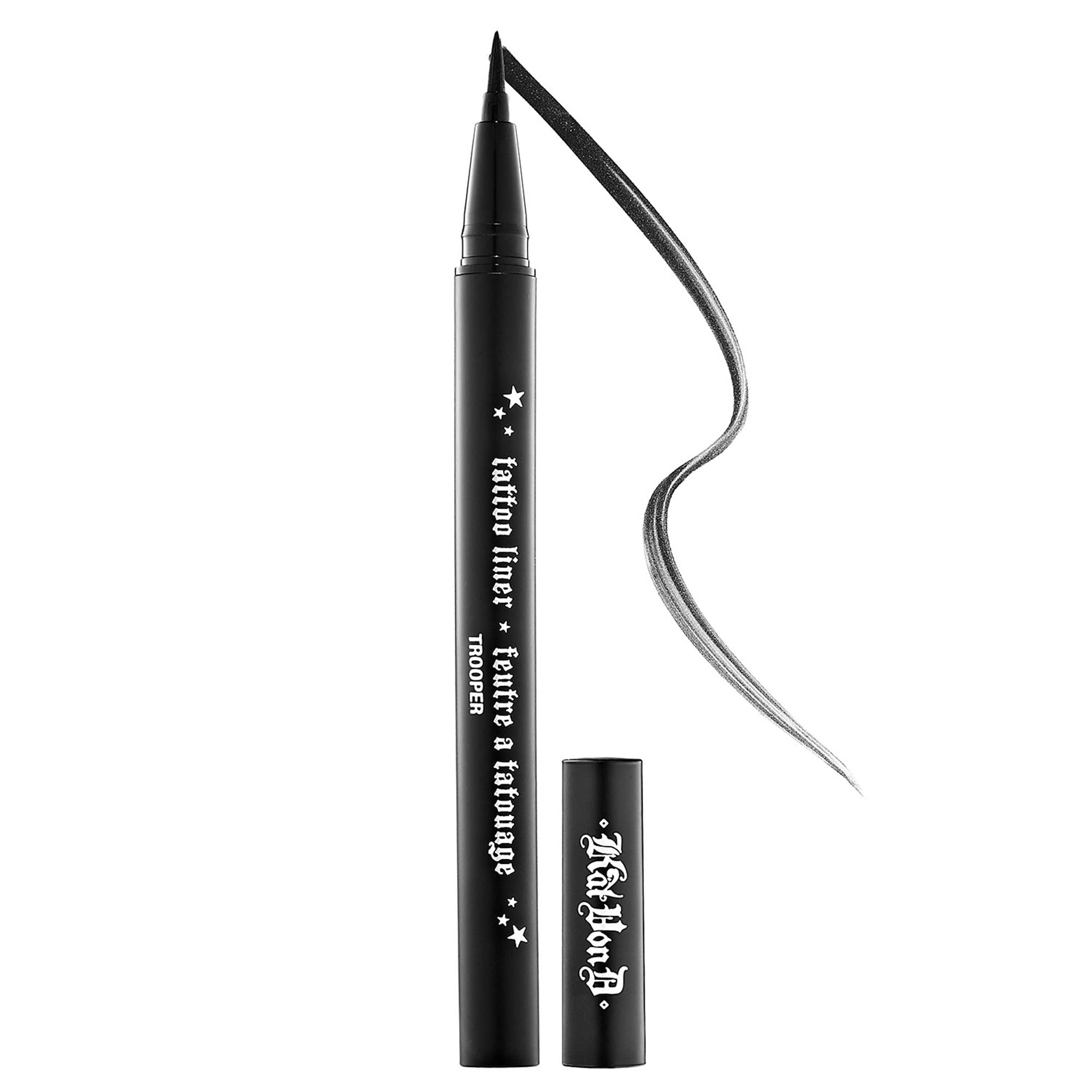 Kat Von D Tattoo Liner Trooper Black unboxed packaging for a bold, waterproof look.