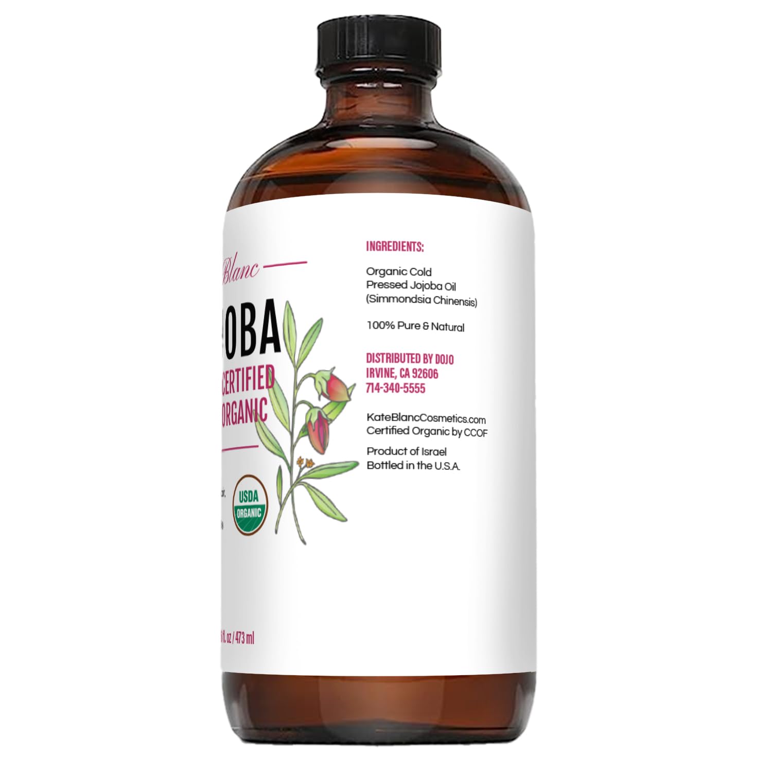 Botella de vidrio ámbar que protege la pureza del aceite Kate Blanc