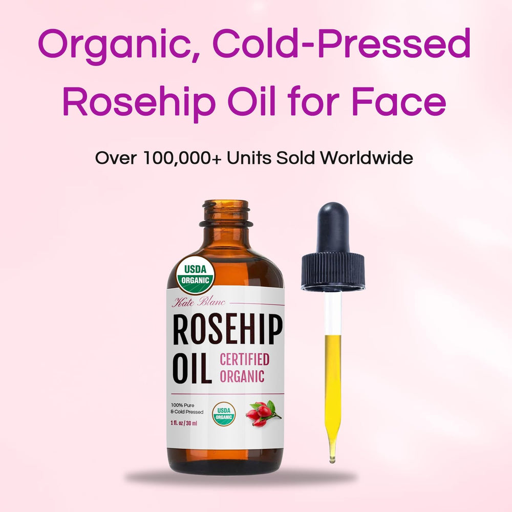 Kate Blanc Cosmetics Aceite Rosa Mosqueta – textura ligera para hidratación sin grasa.