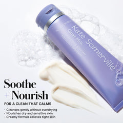 Aplicación suave para masaje facial con Kate Somerville Goat Milk Moisturizing Cleanser.