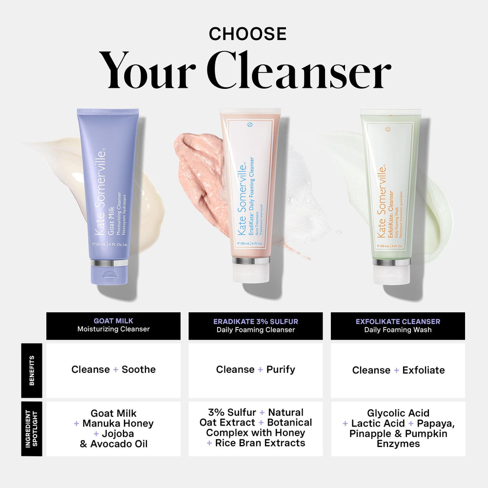 Fórmula sin sulfatos, sin fragancias sintéticas en Goat Milk Cleanser.