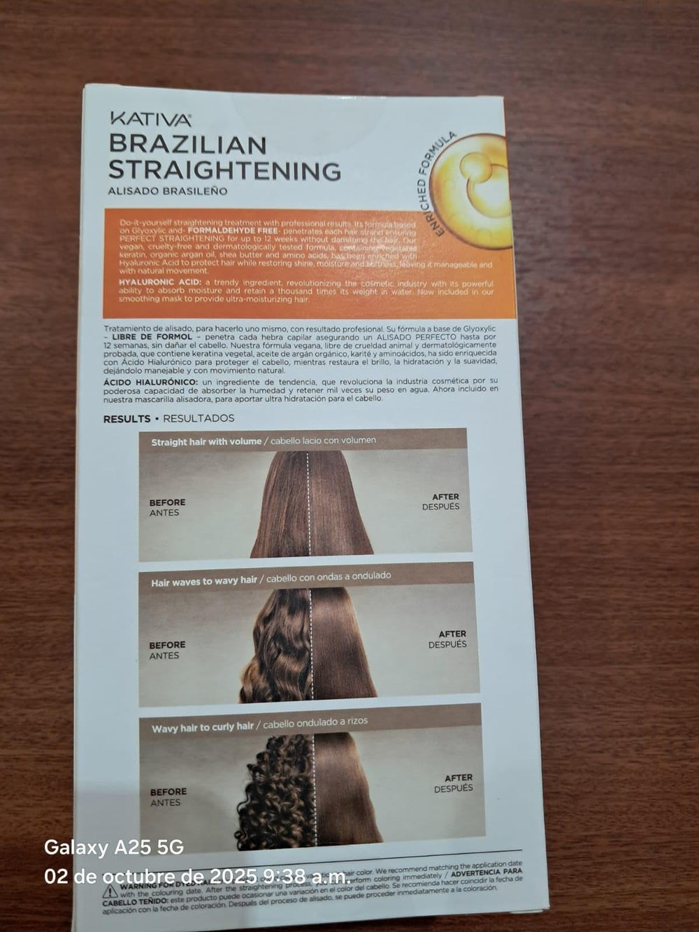 Aplicación en casa con el kit Kativa, proceso cómodo y seguro.