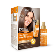 KATIVA shampooing bouteille: préparation au lissage durable et sans frisottis.