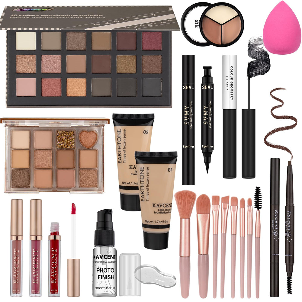 KAVCENT Conjunto maquillaje paleta sombras 18 colores para looks versátiles diarios