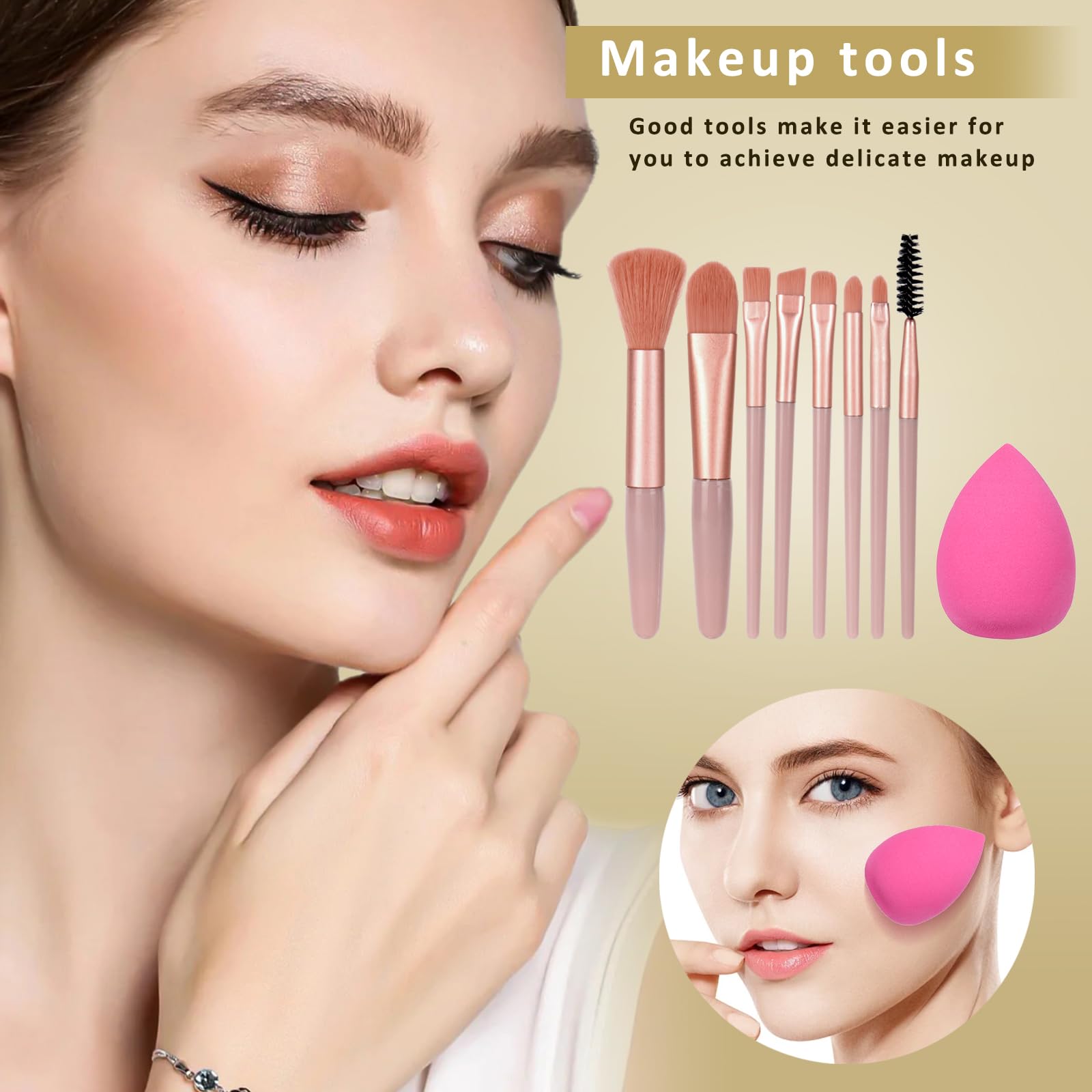 KAVCENT Conjunto maquillaje pinceles para aplicación precisa y suave