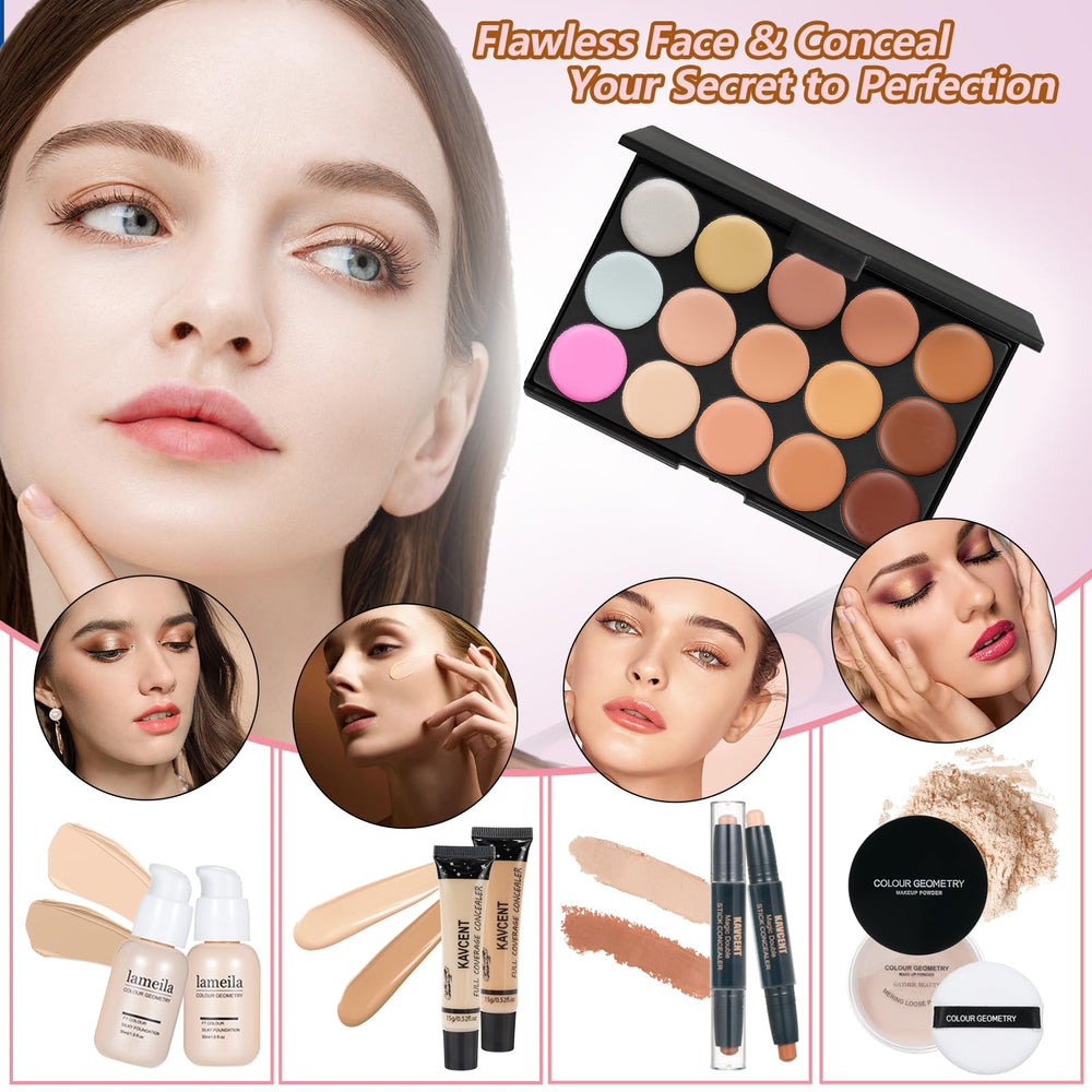 KAVCENT kit maquillaje: set de brochas para aplicación suave.