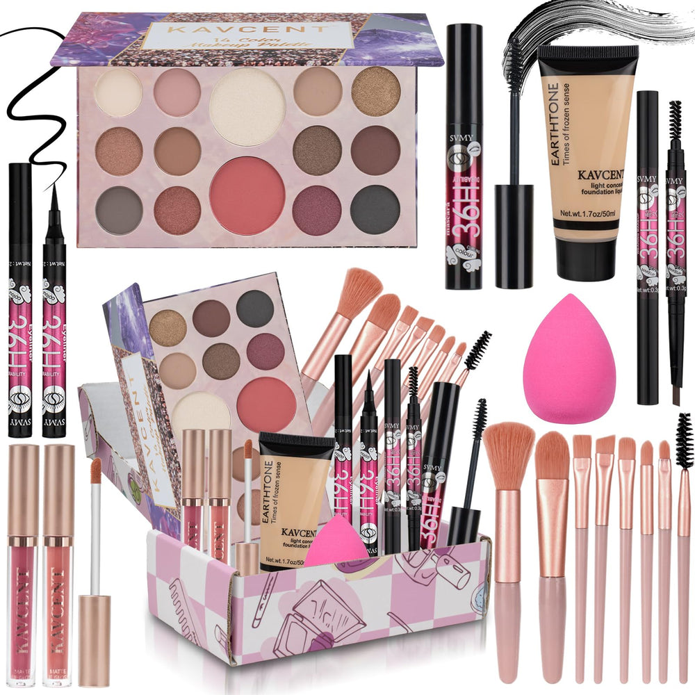 KAVCENT kit completo de maquillaje con paleta de 14 sombras para looks versátiles
