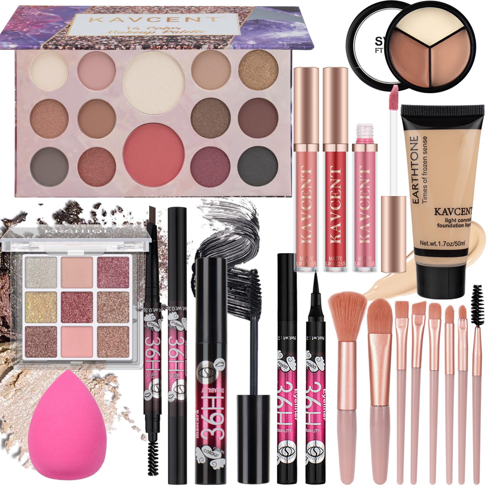 KAVCENT paleta de sombras: gama de tonos para looks diarios y festivos