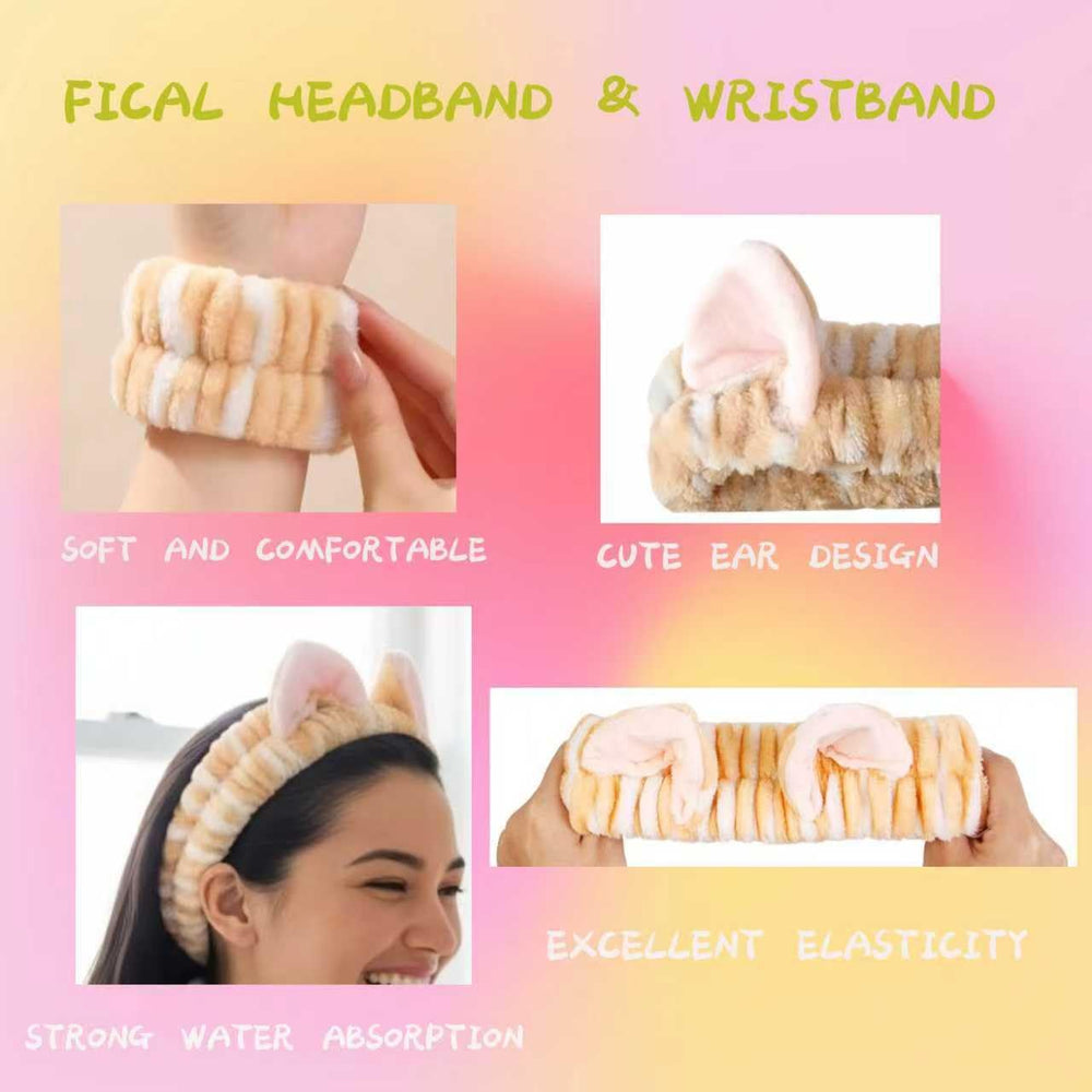 Diadema kawaii en coral suave, comodidad diaria para maquillaje y cuidado