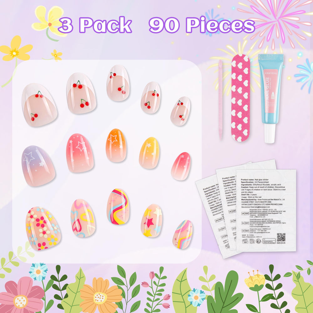 Kawyehu uñas almendra pequeñas, ajuste cómodo en uñas diminutas.