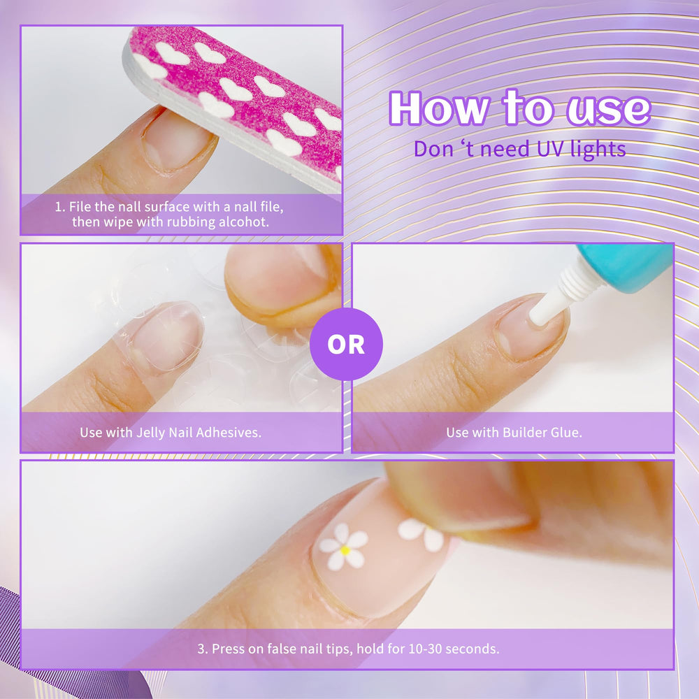 Uñas Kawyehu en tamaño extra corto, adecuadas para uñas pequeñas